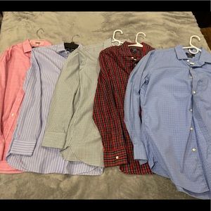 5 J. Crew Dress Shirts (Wrinkle Free)
